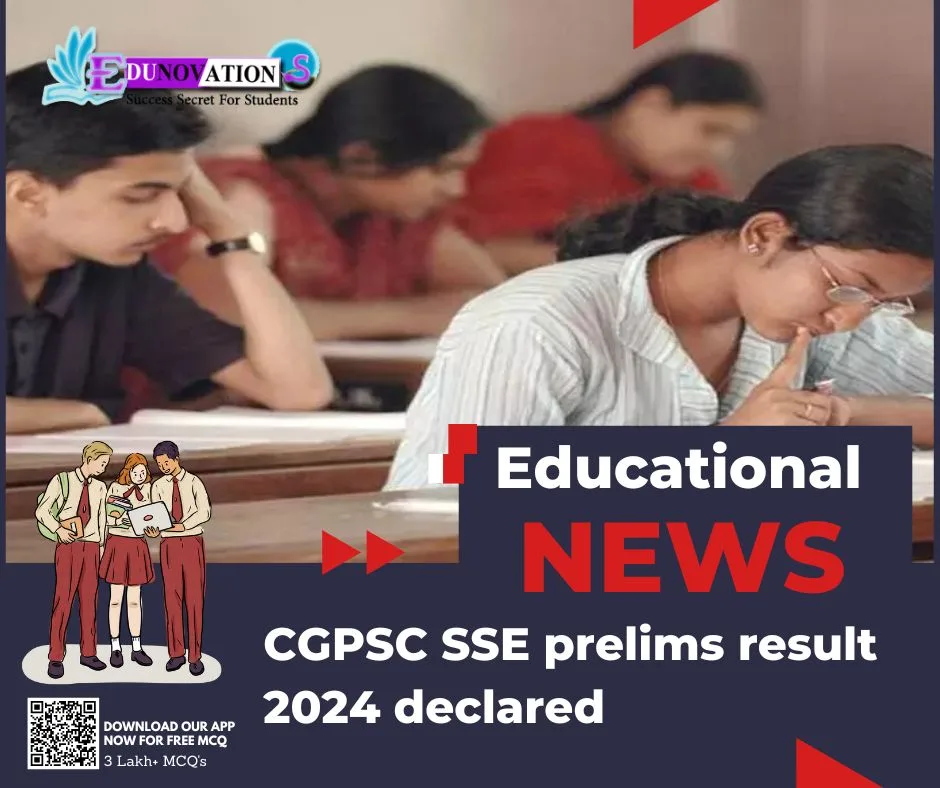 CGPSC SSE prelims result 2024 declared