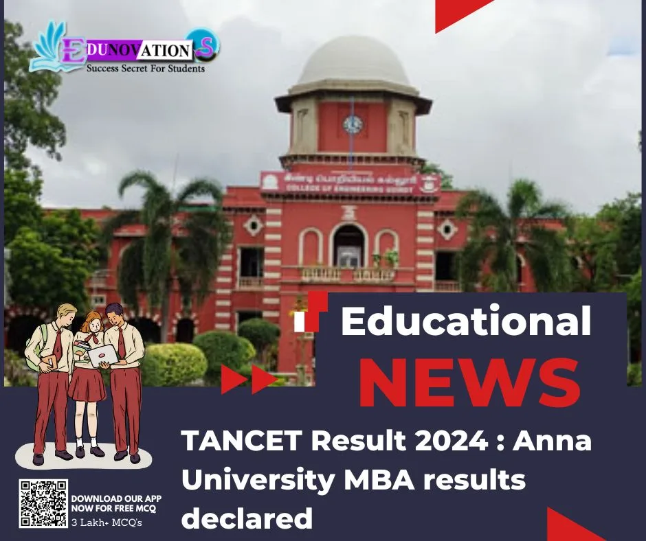 TANCET Result 2024 : Anna University MBA results declared