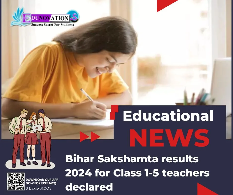 Bihar Sakshamta results 2024 for Class 1-5 teachers declared