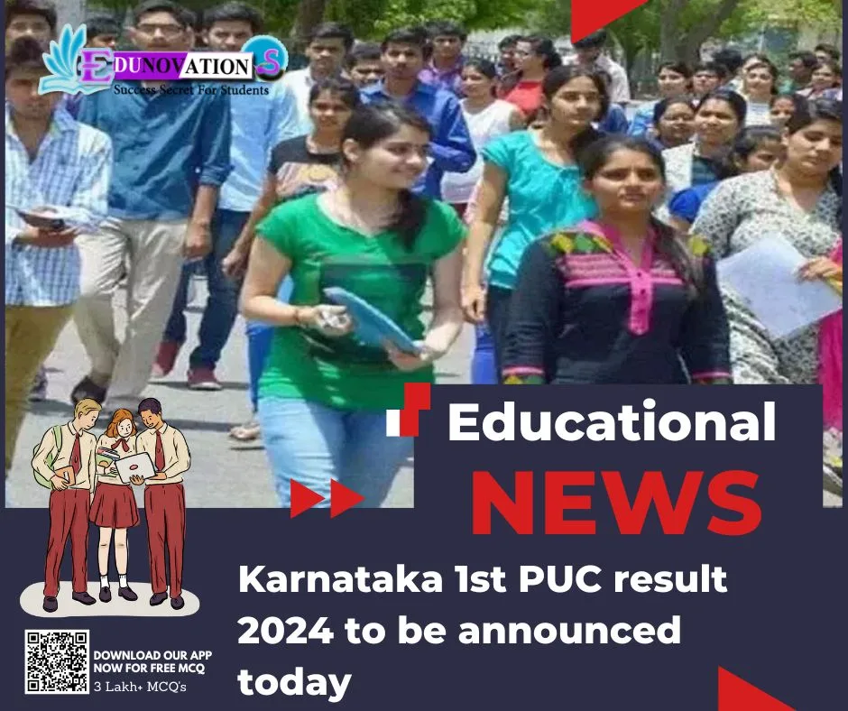 Karnataka 1st PUC result 2024 to be announced today
