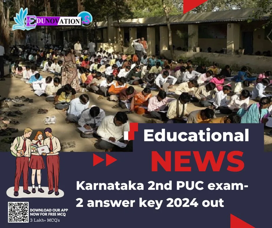 Karnataka 2nd PUC exam-2 answer key 2024 out