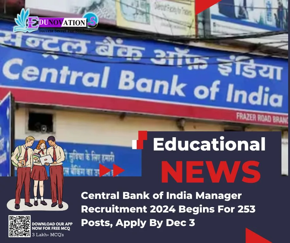 Central Bank Of India Manager Recruitment Begins For Posts