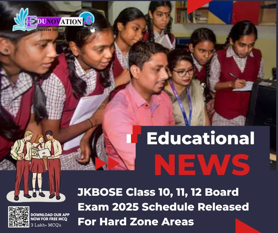 JKBOSE Class 10, 11, 12 Board Exam 2025 Schedule Released For Hard Zone Areas
