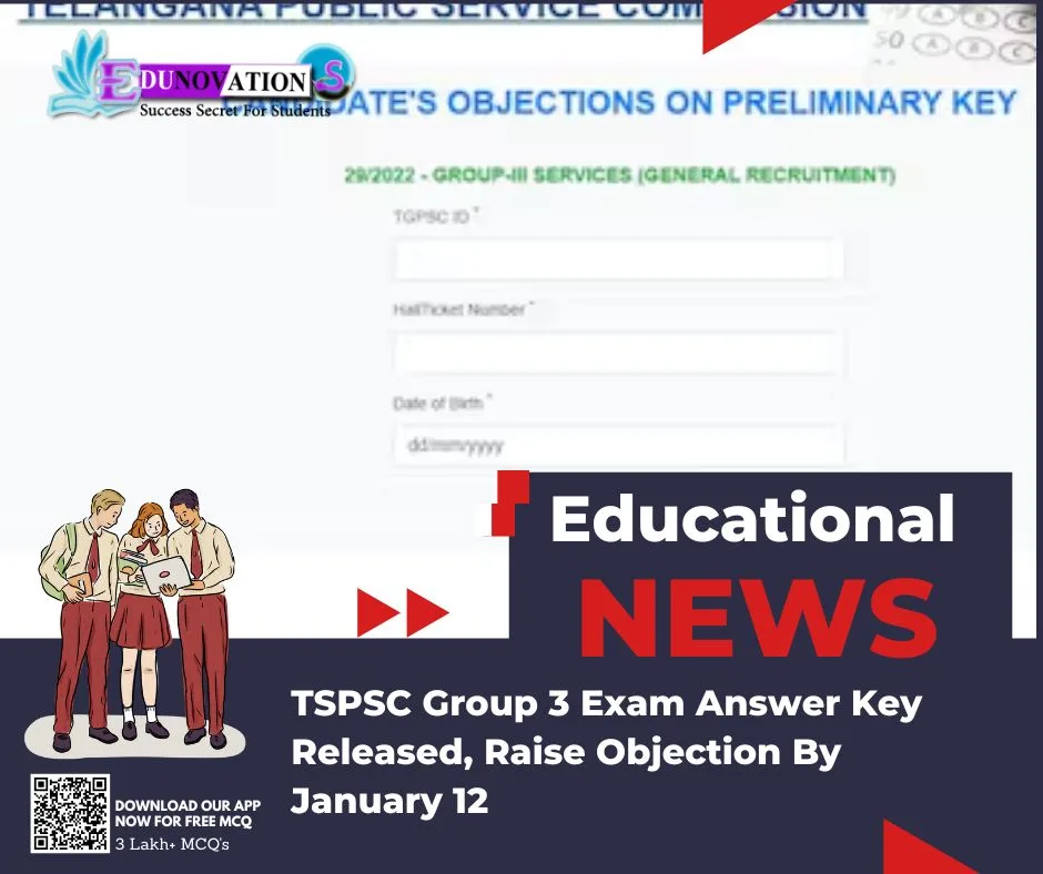 TSPSC Group 3 Exam Answer Key Released, Raise Objection By January 12