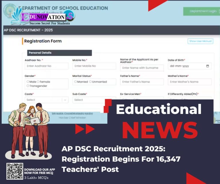 AP DSC Recruitment 2025: Registration Begins For 16,347 Teachers' Post