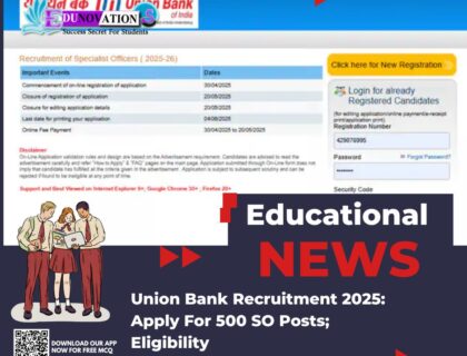 Union Bank Recruitment 2025: Apply For 500 SO Posts; Eligibility