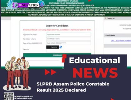 SLPRB Assam Police Constable Result 2025 Declared